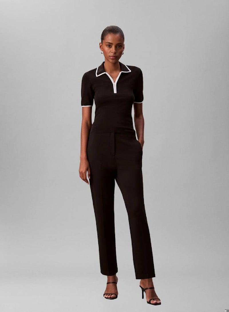 CALVIN KLEIN Ponte Cropped Straight Pants - Image 1